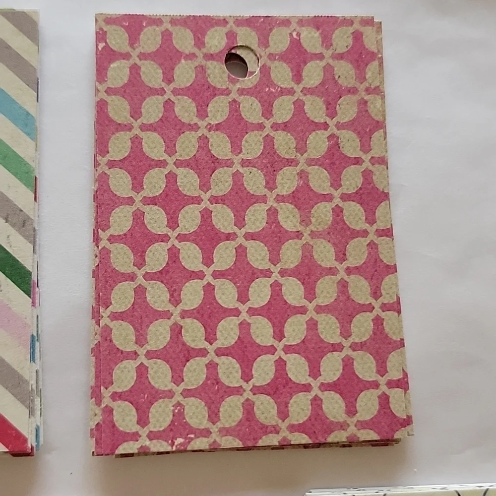 56 Cardstock Hand Cut Multicolored Mixed Print Blank Back Gift Tags